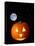 A Halloween Pumpkin with Moon and Stars in Background-Steven Morris-Premier Image Canvas