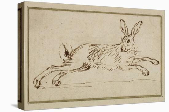 A Hare Running, with Ears Pricked (Pen and Ink on Paper)-James Seymour-Premier Image Canvas