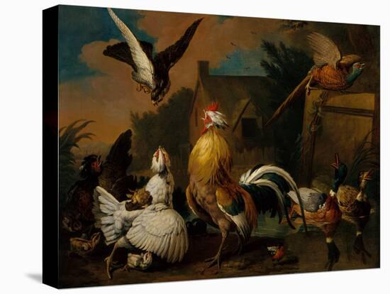 A Hawk attacking Poultry in a Farmyard-Pieter Casteels-Premier Image Canvas