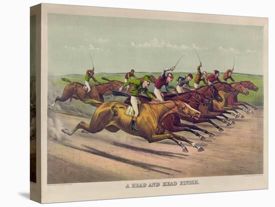 A Head and Head Finish-Currier & Ives-Premier Image Canvas