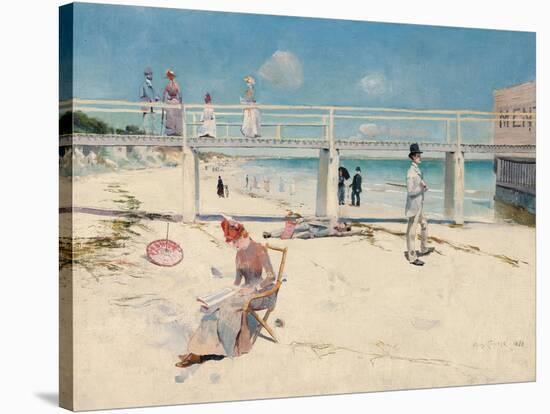 A Holiday at Mentone-Charles Conder-Stretched Canvas