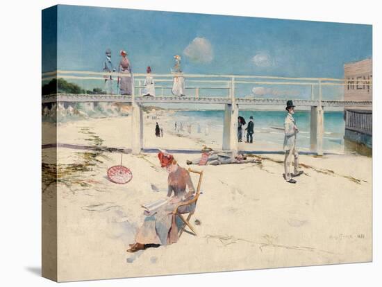 A Holiday at Mentone-Charles Conder-Stretched Canvas