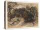 A Hollow Lane Near Harborne, Derbyshire (Black Chalk with Touches of White and Some Brown Wash)-David Cox-Premier Image Canvas