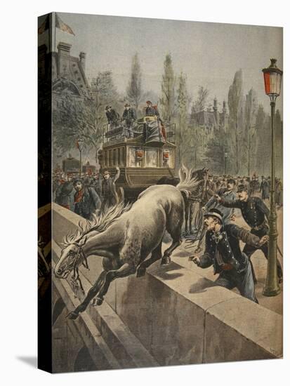 A Horse Committing Suicide, Illustration from 'Le Petit Journal: Supplement Illustre', 1898-French-Premier Image Canvas