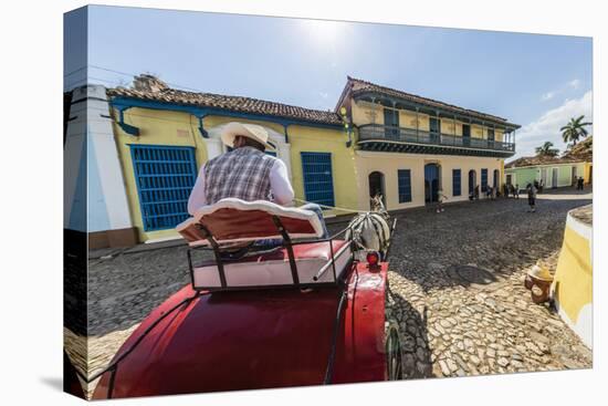 A horse-drawn cart known locally as a coche in Plaza Mayor, Trinidad, UNESCO World Heritage Site, C-Michael Nolan-Premier Image Canvas