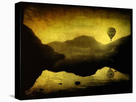 A Hot Air Balloon in Flight over Lakes and Mountains-Cristina Carra Caso-Premier Image Canvas