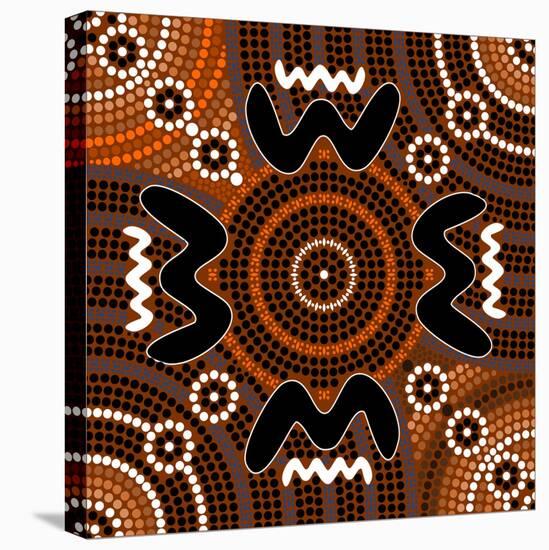 A Illustration Based On Aboriginal Style Of Dot Painting Depicting Difference-deboracilli-Stretched Canvas