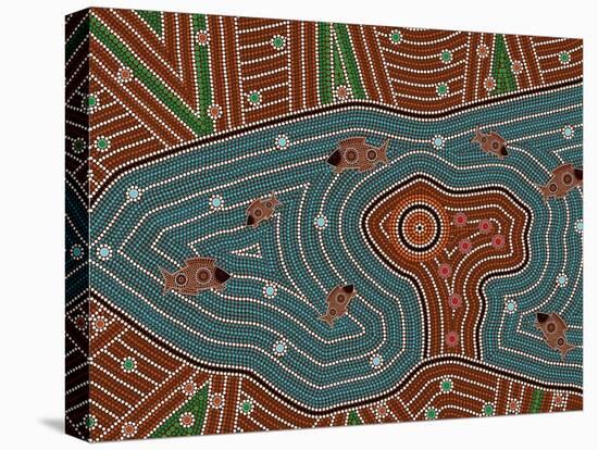 A Illustration Based On Aboriginal Style Of Dot Painting Depicting Magic Place-deboracilli-Stretched Canvas