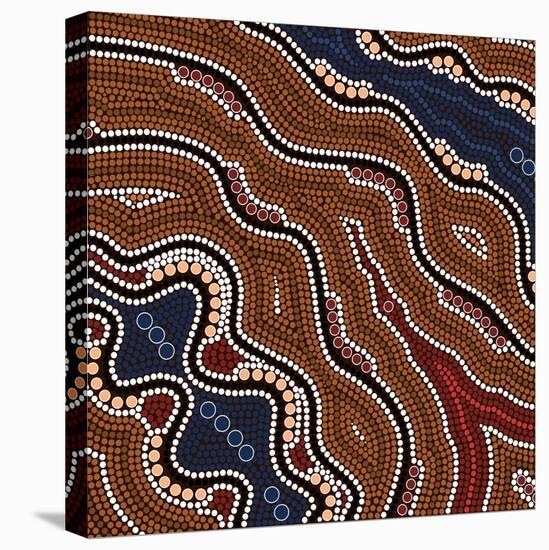 A Illustration Based On Aboriginal Style Of Dot Painting Depicting Time-deboracilli-Stretched Canvas