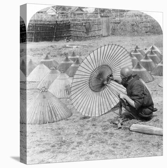 A Japanese Umbrella Maker, Kobe, Japan, 1896-Underwood & Underwood-Premier Image Canvas