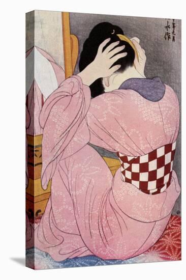 A Japanese Woman Dressing Her Hair, 1920S-Hashiguchi Goyo-Premier Image Canvas