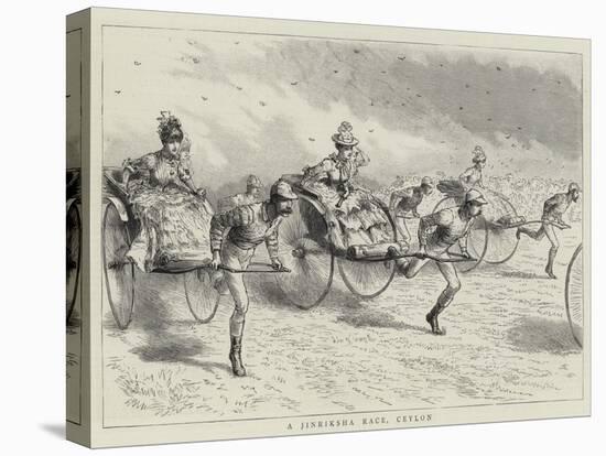 A Jinriksha Race, Ceylon-null-Premier Image Canvas