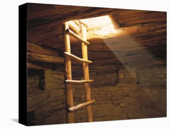 A Kiva Ladder and Sun Rays in a Kiva at Mesa Verde Nat'L Park, Co-null-Premier Image Canvas