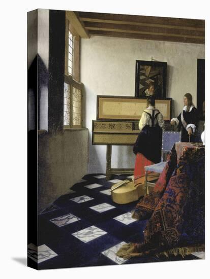 A Lady at the Virginal with a Gentleman (The Music Lesso), Ca 1662-Johannes Vermeer-Premier Image Canvas