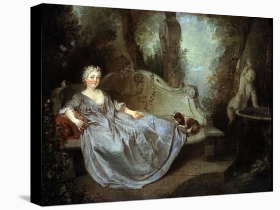 A Lady in a Garden, 18th Century-Nicolas Lancret-Premier Image Canvas