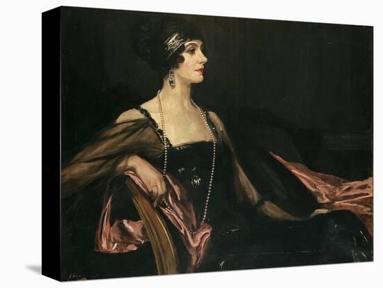 A Lady in Black: Portrait of Jean Ainsworth, Viscountess Massereene and Ferrard, 1917-Sir John Lavery-Premier Image Canvas