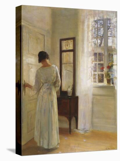 A Lady Looking in a Mirror by an Open Door-Carl Holsoe-Premier Image Canvas