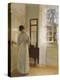 A Lady Looking in a Mirror by an Open Door-Carl Holsoe-Premier Image Canvas