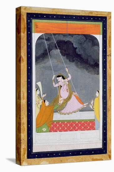 A Lady on a Swing, Kangra, Punjab Hills C.1790 (Opaque W/C on Paper)-Mughal-Premier Image Canvas