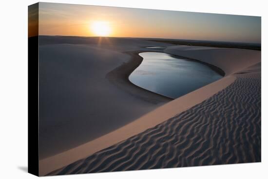 A Lagoon at Sunset in the Sand Dunes in Brazil's Lencois Maranhenses National Park-Alex Saberi-Premier Image Canvas