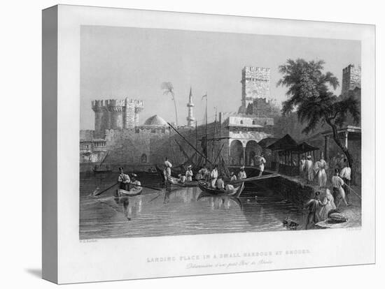 A Landing Place in a Small Harbour at Rhodes, Greece, 1841-John Le Keux-Premier Image Canvas
