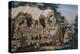 A Large Chinese Reverse Glass Painting Depicting a Festival Procession with-null-Premier Image Canvas