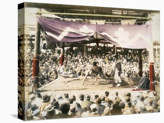 A Large Crowd Watching Sumo Wrestlers, C.1880s-null-Premier Image Canvas