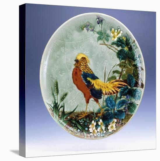 A Large Emile Diffloth Glazed Earthenware Charger, Depicting a Golden Pheasant-Eugene Carriere-Premier Image Canvas