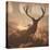 A Large Red Deer Stag Waits in the Early Morning Mists of Richmond Park-Alex Saberi-Premier Image Canvas
