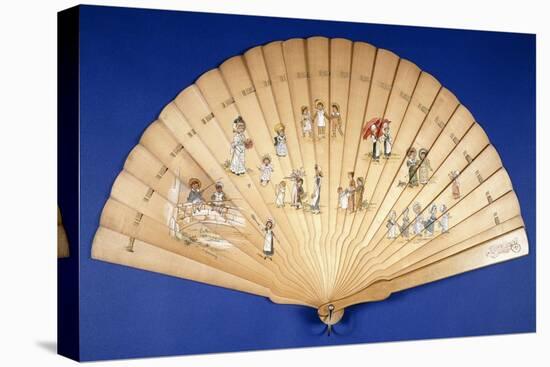 A Large Wooden Brise Fan Painted in Colours with Groups of Children at Various Pursuits-Kate Greenaway-Premier Image Canvas