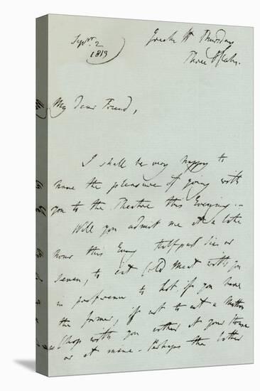 A letter from Sir Thomas Lawrence, 1819 (1904)-Thomas Lawrence-Premier Image Canvas