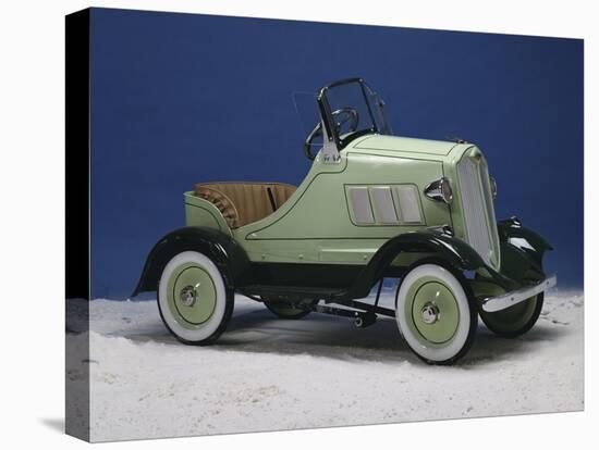 A Lincoln Continental Pedal Car, Finished with Chrome, Lime and Forest Green Paint, Circa 1935-null-Premier Image Canvas