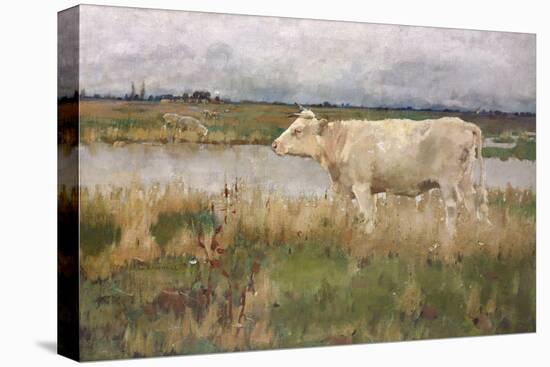 A Lincolnshire Pasture, C.1882-3 (Oil on Canvas)-Joseph Crawhall-Premier Image Canvas