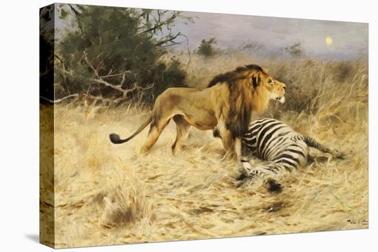 A Lion with His Prey-Wilhelm Kuhnert-Premier Image Canvas