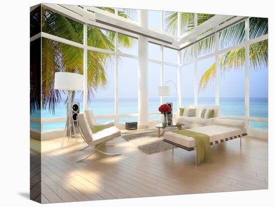 A Loft Apartment Interior with Seascape View-PlusONE-Premier Image Canvas