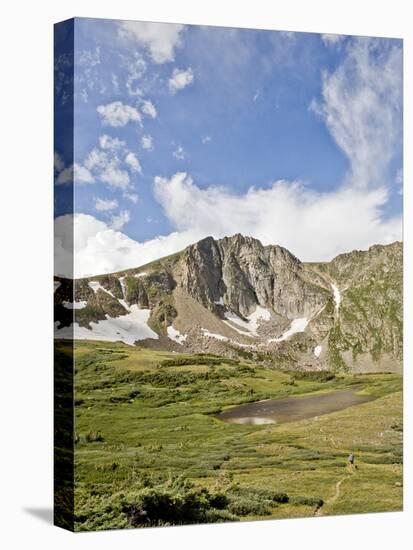 A Lone Backpacker Descends the Trail to Devil's Thumb Lake in the Indian Peaks Wilderness, Colorado-Andrew R. Slaton-Premier Image Canvas