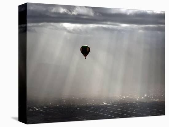 A Lone Balloon Drifts Near the Foothills of Albuquerque, N.M.-null-Premier Image Canvas