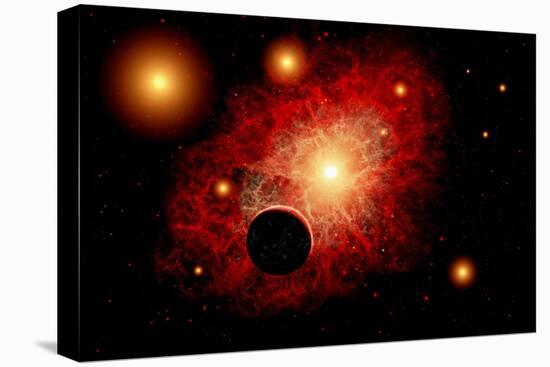 A Lone Planet Orbiting a Cluster of Red Giant Stars-null-Stretched Canvas