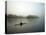 A Lone Rower Slowly Maneuvers His Craft Down the Schuykill River Through a Thick Fog-null-Premier Image Canvas