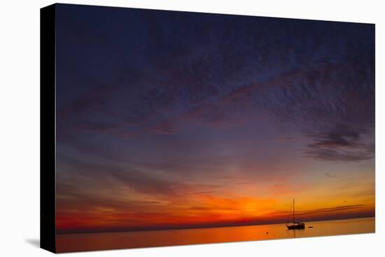 A Lone Sailboat Sits on the Calm Waters of the Chesapeake Bay Off Tilghman Island, Maryland-Karine Aigner-Premier Image Canvas