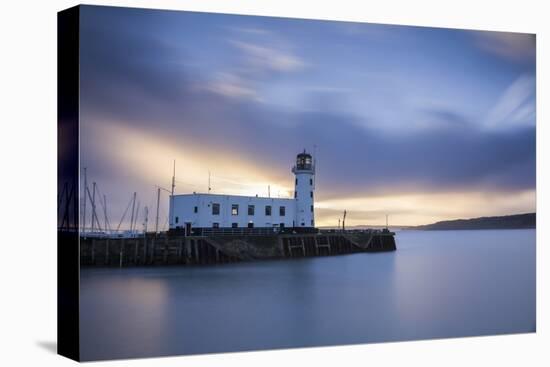 A long exposure photograph of Scarborough Lighthouse shortly after sunrise, Scarborough, North York-John Potter-Premier Image Canvas