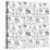 A Lot of Chemical Elements from Periodic Table, Black and White Seamless Pattern-Evgenii Bobrov-Stretched Canvas