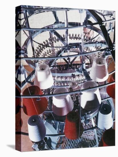 A Machine Collects Coloured Yarn onto Rolls-Heinz Zinram-Premier Image Canvas
