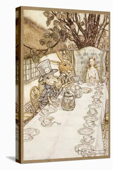 A Mad Tea Party, from Alice's Adventures in Wonderland, by Lewis Carroll, Pub. 1907 (Colour Litho)-Arthur Rackham-Premier Image Canvas