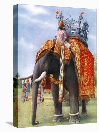 A Majestic Elephant at Bengal's Chief Festive Gathering, India, 1922-L Reverend Barber-Premier Image Canvas