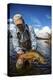 A Male Fly Fishing Guide Holds a Beautiful Male Brook Trout-Matt Jones-Premier Image Canvas