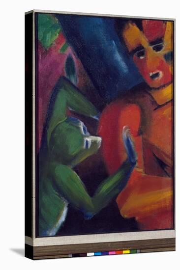 A Man and a Little Monkey (Oil on Canvas, 1912)-Franz Marc-Premier Image Canvas