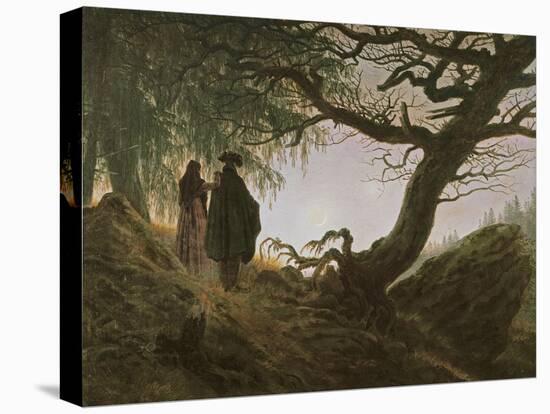 A Man and Woman Contemplating Moon-Caspar David Friedrich-Premier Image Canvas