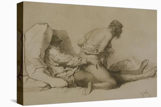 A Man and Woman Making Love, Plate I of "Liebe," 1901-Mihaly von Zichy-Premier Image Canvas