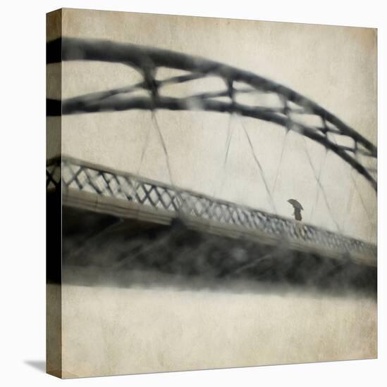 A Man Crossing a Bridge on a Raining Day-Trigger Image-Premier Image Canvas